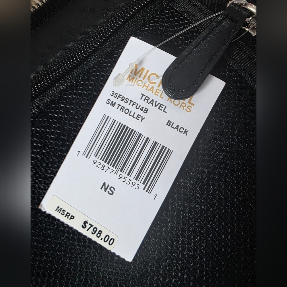 NWT Michael Kors Charcoal MK Monogram Carry-On Suitcase - Picture 4 of 5